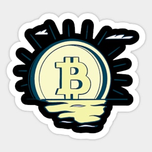 BTC Crypto Bitcoin Sunrise Sticker